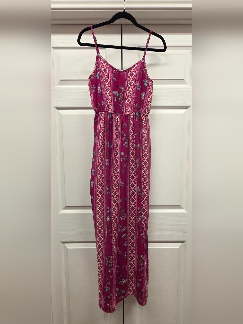 Pink Rose Magenta Floral Boho Dress
